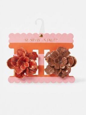 NWT ⚜️🌺⚜️ Sunday State Floral Hair Claw Clip Set of 2